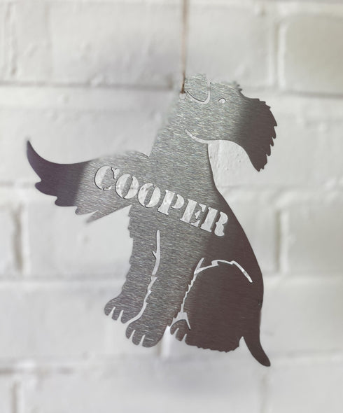 Airedale Terrier With Wings - Steel Sculpture